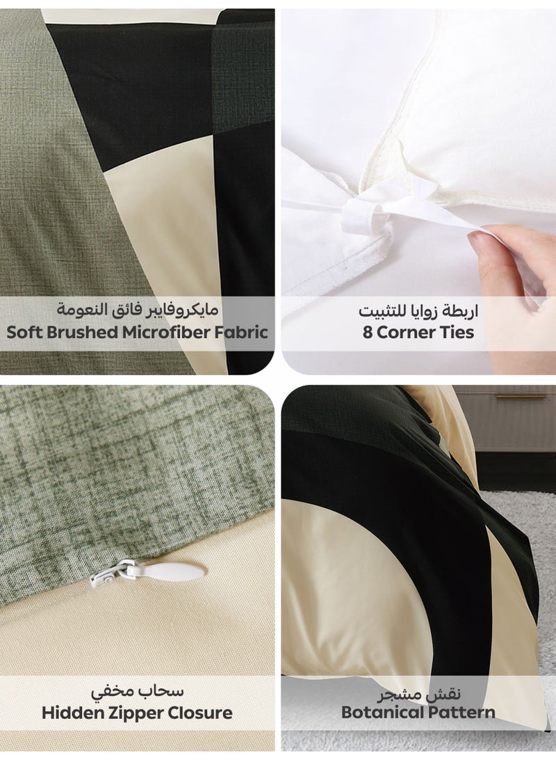 Donetella Digital Print Duvet cover Set, King Size 220x240 cm - 6-Pcs Bed Set, ,Emirate Collection, Microfiber - 1 Duvet Cover, 1 Fitted Sheet, 2 Pillow Shams, 2 Pillowcases (Filler Not Include) - Image 5