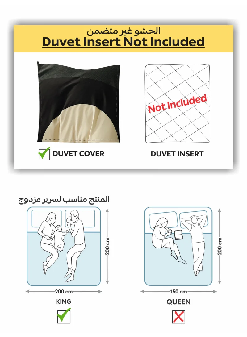 Donetella Digital Print Duvet cover Set, King Size 220x240 cm - 6-Pcs Bed Set, ,Emirate Collection, Microfiber - 1 Duvet Cover, 1 Fitted Sheet, 2 Pillow Shams, 2 Pillowcases (Filler Not Include)