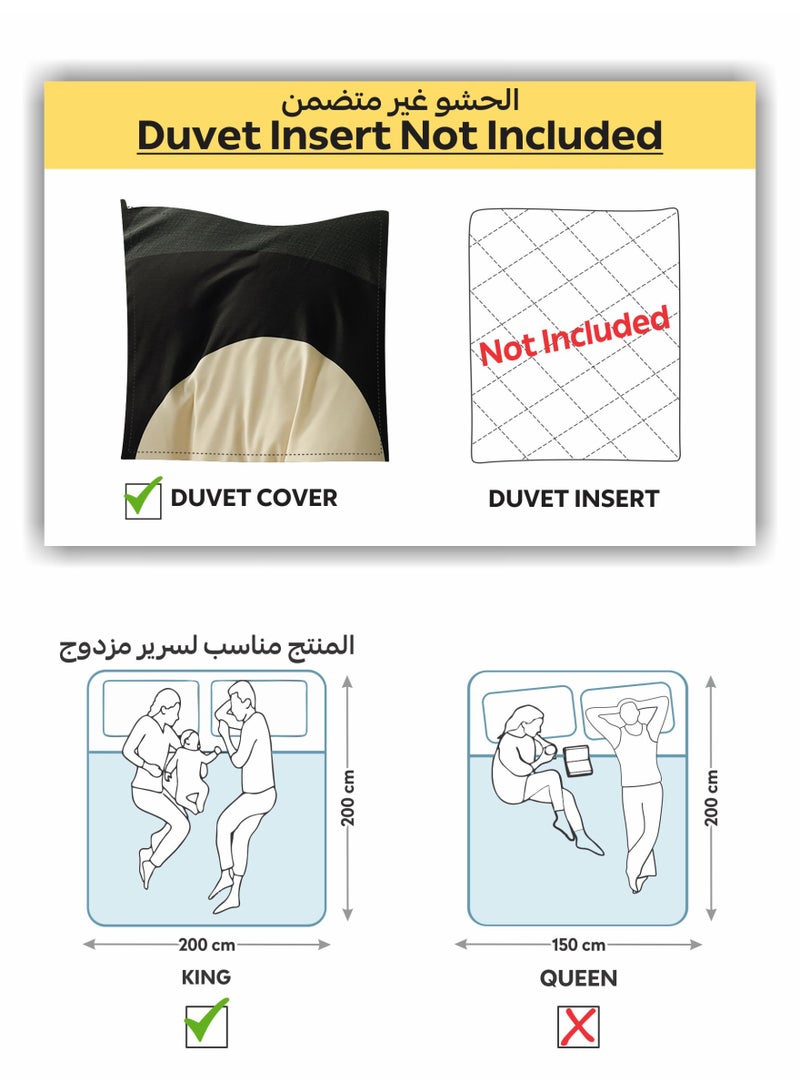 Donetella Digital Print Duvet cover Set, King Size 220x240 cm - 6-Pcs Bed Set, ,Emirate Collection, Microfiber - 1 Duvet Cover, 1 Fitted Sheet, 2 Pillow Shams, 2 Pillowcases (Filler Not Include) - Image 3