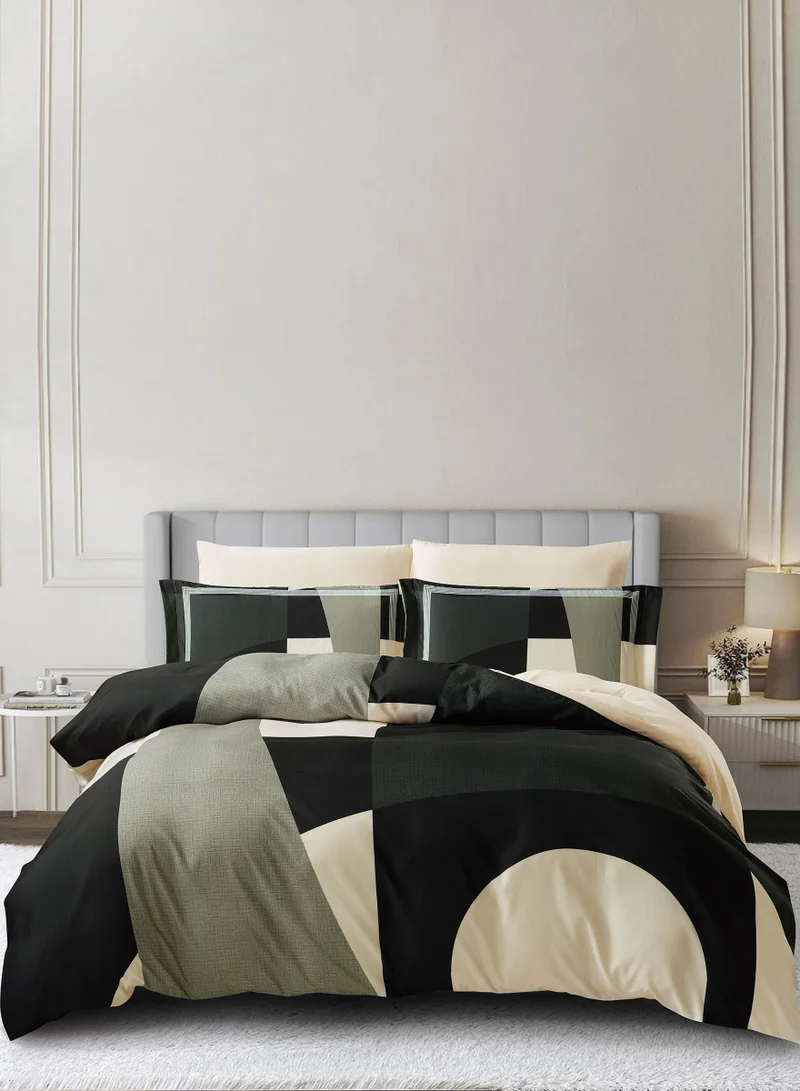 Donetella Digital Print Duvet cover Set, King Size 220x240 cm - 6-Pcs Bed Set, ,Emirate Collection, Microfiber - 1 Duvet Cover, 1 Fitted Sheet, 2 Pillow Shams, 2 Pillowcases (Filler Not Include)