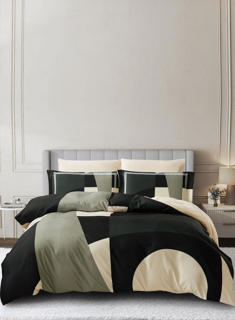 Donetella Digital Print Duvet cover Set, King Size 220x240 cm - 6-Pcs Bed Set, ,Emirate Collection, Microfiber - 1 Duvet Cover, 1 Fitted Sheet, 2 Pillow Shams, 2 Pillowcases (Filler Not Include) - Image 1