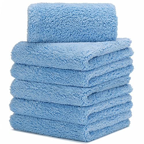 CARCAREZ Microfiber Towels for Cars Car Drying Wash Detailing Buffing Polishing Towel with Plush Edgeless Microfiber Cloth 450 GSM 16x16 in Pack of 6 - Image 1