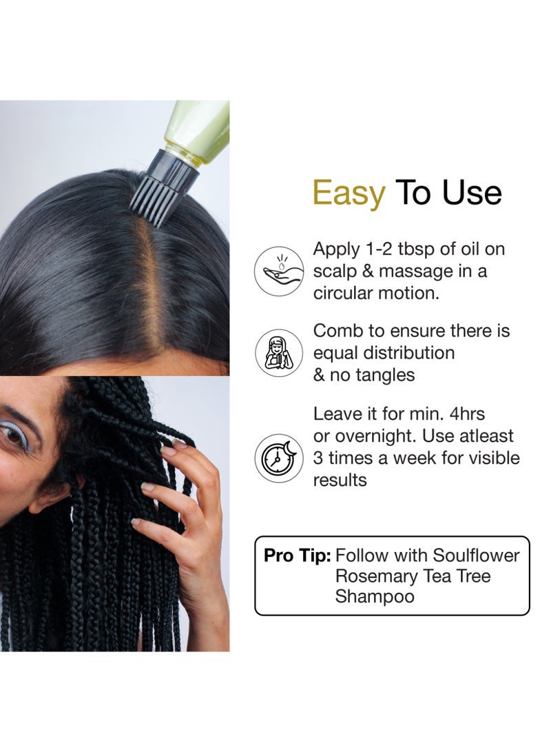 Soulflower Bhringraj Hair Oil For Hair Nourishment, Volumizing And Deep Nourishing, 100% Pure, Organic, Natural - Image 3