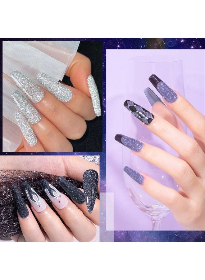 MIZHSE - Reflective Glitter Gel Nail Polish Set 12 Pcs, Colorful Sparkly Diamond Soak Off UV LED Gel Polish Home Manicure Nail Art Salon 7 ml - Image 1