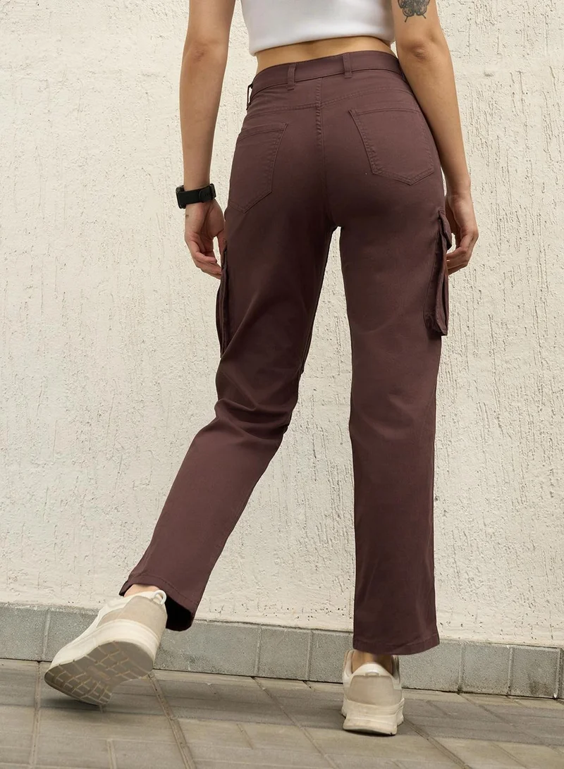 Hubberholme High-Rise Cotton Stretch Trousers for Women