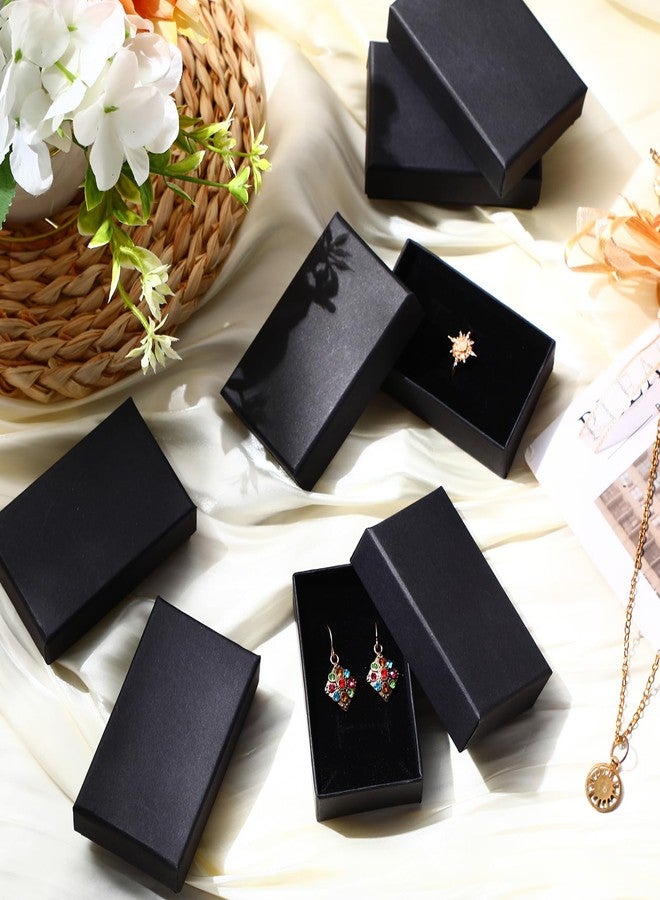 باتيير علب هدايا مجوهرات من الورق المقوى الأسود من باتيير، مقاس 3.2 × 2 × 1 بوصة، علب مجوهرات صغيرة لتغليف الأقراط، علب كرافت مع أغطية (72 قطعة) - Image 4