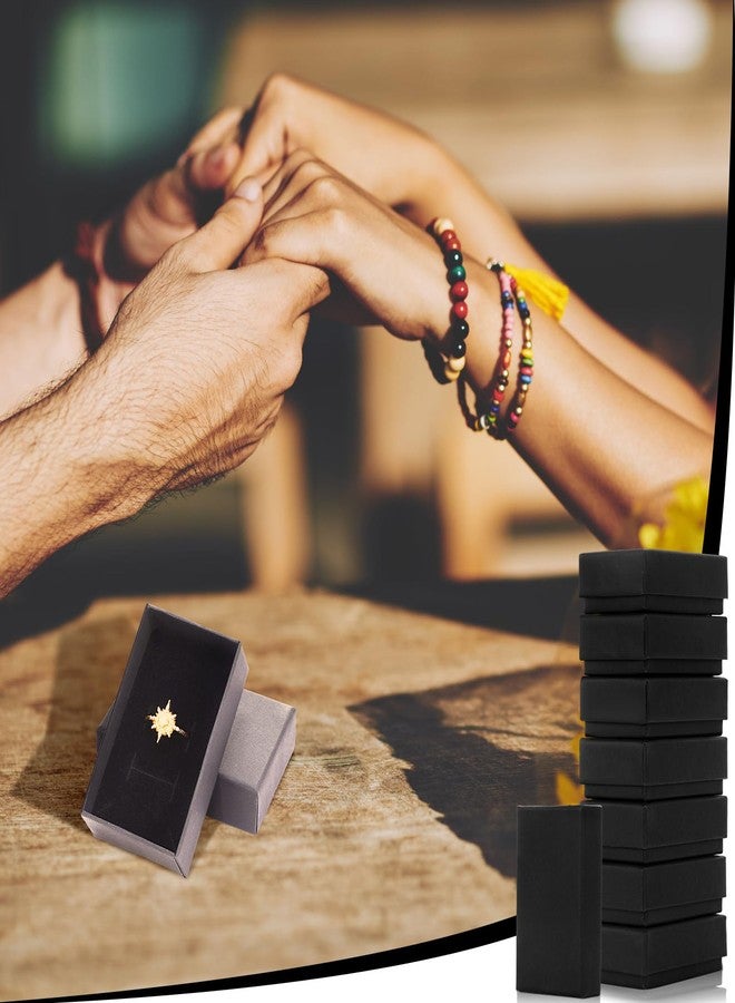 باتيير علب هدايا مجوهرات من الورق المقوى الأسود من باتيير، مقاس 3.2 × 2 × 1 بوصة، علب مجوهرات صغيرة لتغليف الأقراط، علب كرافت مع أغطية (72 قطعة) - Image 5