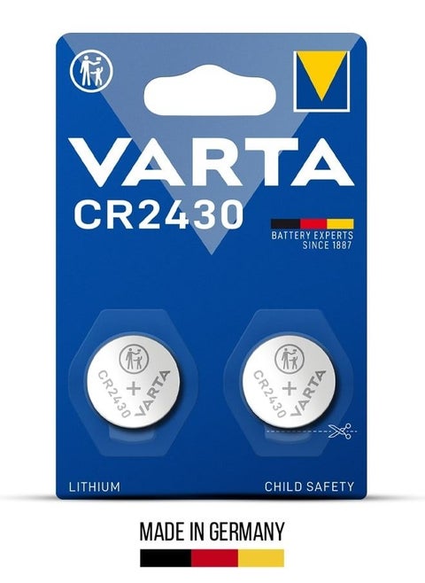 Varta CR2430 Lithium Button Cell Battery for Small Electronics (2-Pack)