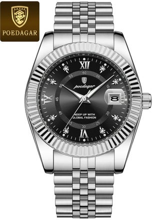 Silver shell black surface steel belt