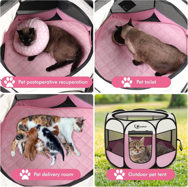 Siedihit Dog Playpen, Large Puppy Pet Playpen, Dog Crate Tent Cage Indoor/Outdoor, Portable Pop Up Dogs Kennel Playpen with Carrying Case for Dogs/Cats/Rabbitss, Black - Image 3