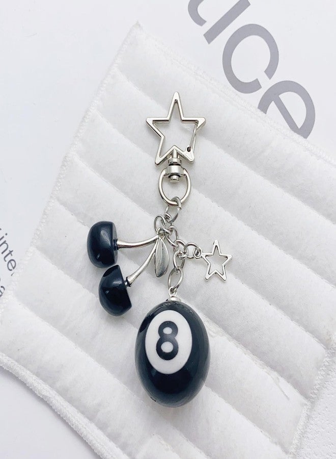 Pmeixcy 8 Ball Dice Keychain, Backpack Charms, Bag charms, Aesthetic Keychain- Billiard Themed Bag Charm, Y2K Aesthetic Phone & Purse Pendant for Men Women - Image 2