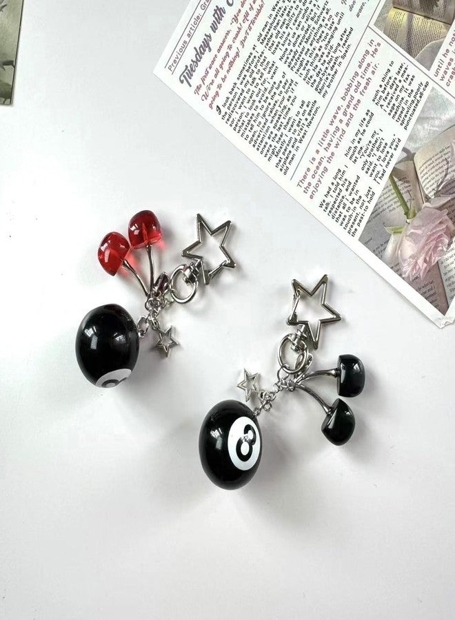 Pmeixcy 8 Ball Dice Keychain, Backpack Charms, Bag charms, Aesthetic Keychain- Billiard Themed Bag Charm, Y2K Aesthetic Phone & Purse Pendant for Men Women - Image 5