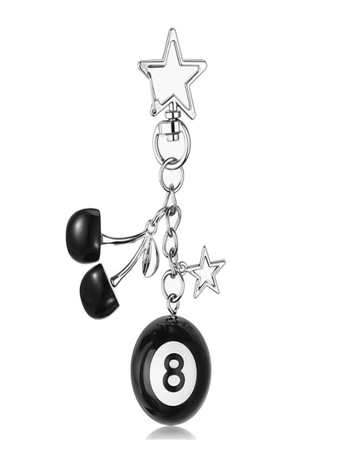Pmeixcy 8 Ball Dice Keychain, Backpack Charms, Bag charms, Aesthetic Keychain- Billiard Themed Bag Charm, Y2K Aesthetic Phone & Purse Pendant for Men Women - Image 1