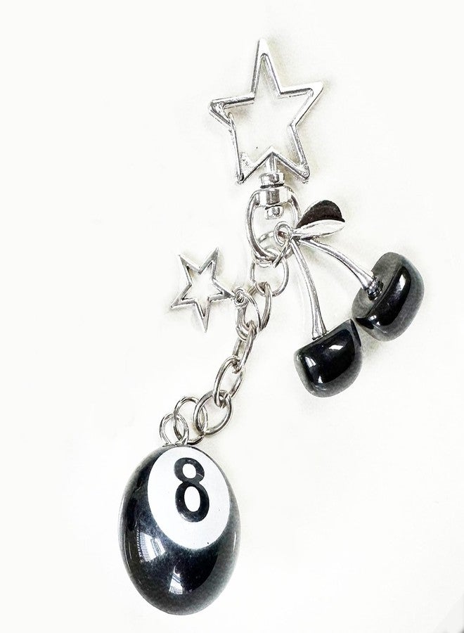 Pmeixcy 8 Ball Dice Keychain, Backpack Charms, Bag charms, Aesthetic Keychain- Billiard Themed Bag Charm, Y2K Aesthetic Phone & Purse Pendant for Men Women - Image 4