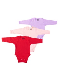 Zercon Underwear Set of 3 Colored Bodysuits for Newborn Girls  - Image 1