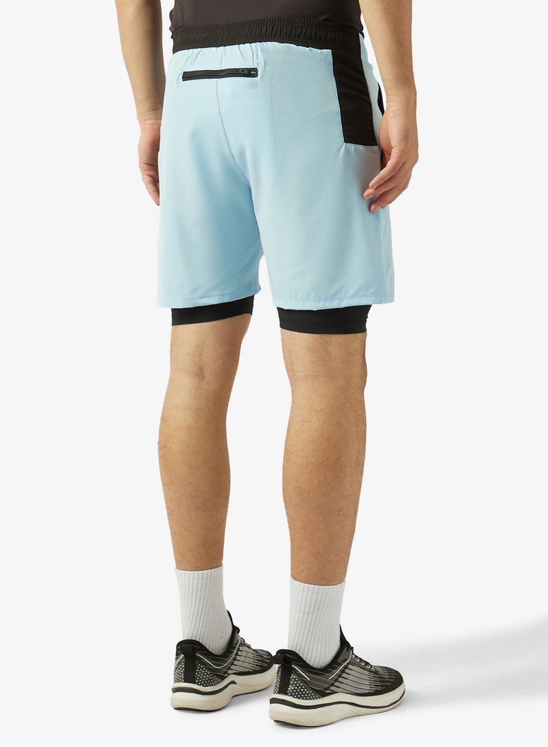 FRWD Contrast Panel Zipper Pockets Sweat Shorts - Image 3