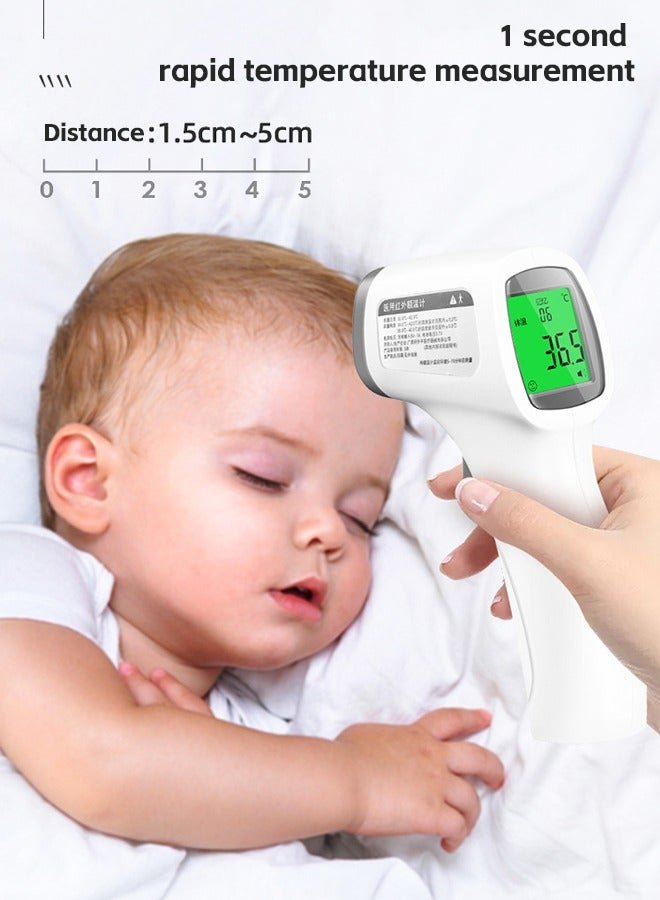 Digital Non-Contact Infrared Thermometer, 4 Modes, with Sound Warning, Store 32 Measurement Results, Measure Forehead, Body, Object Temperature (White and Gray) - Image 3