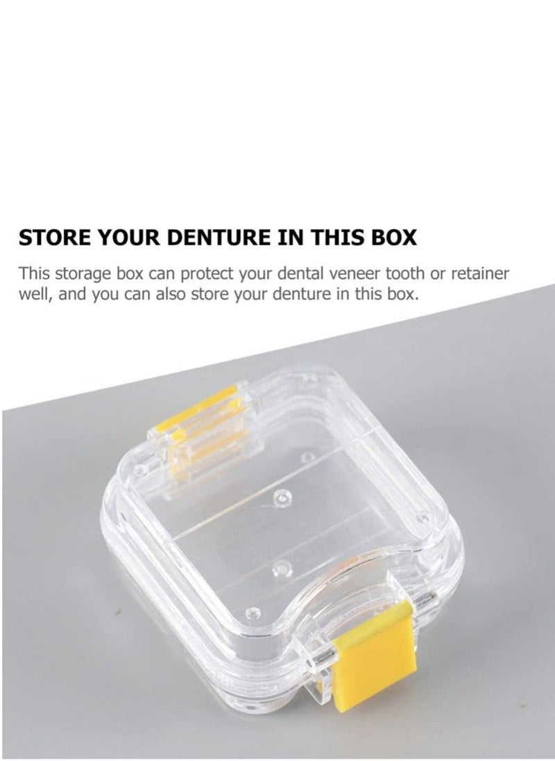 Denture Kit Tooth Saver Transparent Membrane Film Tooth Box: 3Pcs Dental and Bridge Box with Denture Retainer Holder False Teeth Container Denture Storage Case Denture Case  - Image 3
