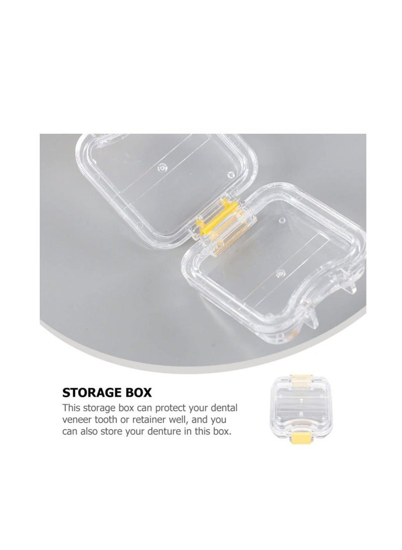Denture Kit Tooth Saver Transparent Membrane Film Tooth Box: 3Pcs Dental and Bridge Box with Denture Retainer Holder False Teeth Container Denture Storage Case Denture Case  - Image 2