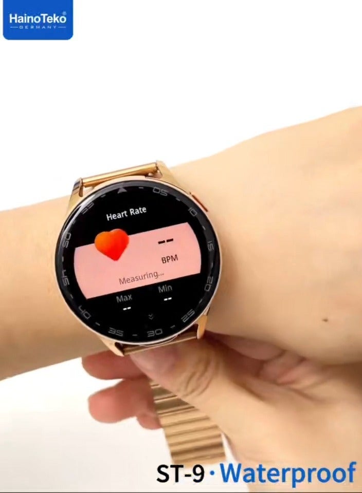 Haino Teko ST-9 Smart Watch Buds Combo – Waterproof Smartwatch with Integrated Wireless Earbuds, 3 Pairs of Interchangeable Straps, Charging Cable, Heart Rate & Sleep Tracking, Fitness Modes, Long Battery Life, Stylish Design for Ladies and Gents - Image 5