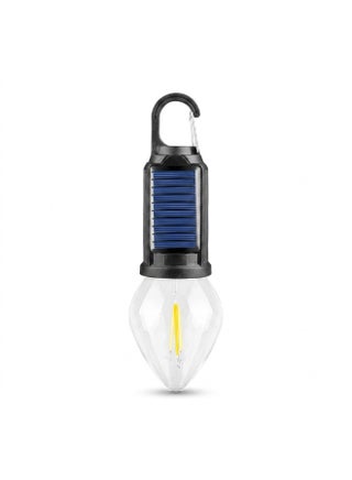 Rechargeable Solar LED Camping Lantern Light Bulb with Hanging Hook and Type-C Charging - Diamond Model