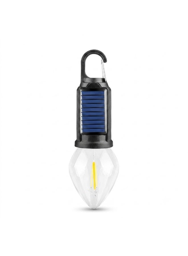 Rechargeable Solar LED Camping Lantern Light Bulb with Hanging Hook and Type-C Charging - Diamond Model - Image 1