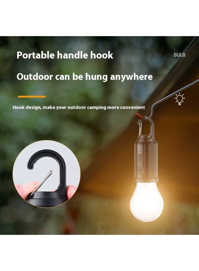 Rechargeable Solar LED Camping Lantern Light Bulb with Hanging Hook and Type-C Charging - Diamond Model - Image 2