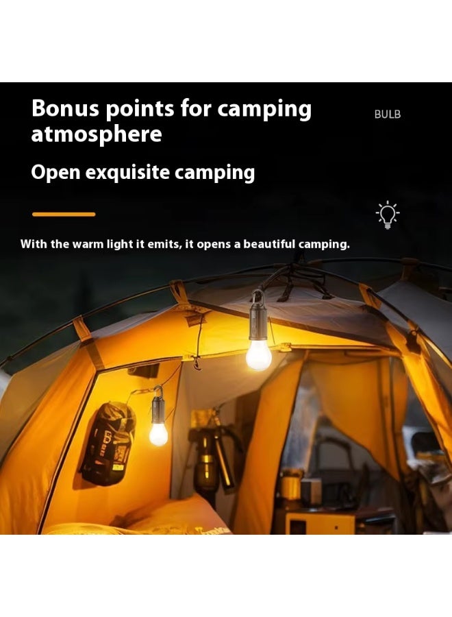 Rechargeable Solar LED Camping Lantern Light Bulb with Hanging Hook and Type-C Charging - Diamond Model - Image 3