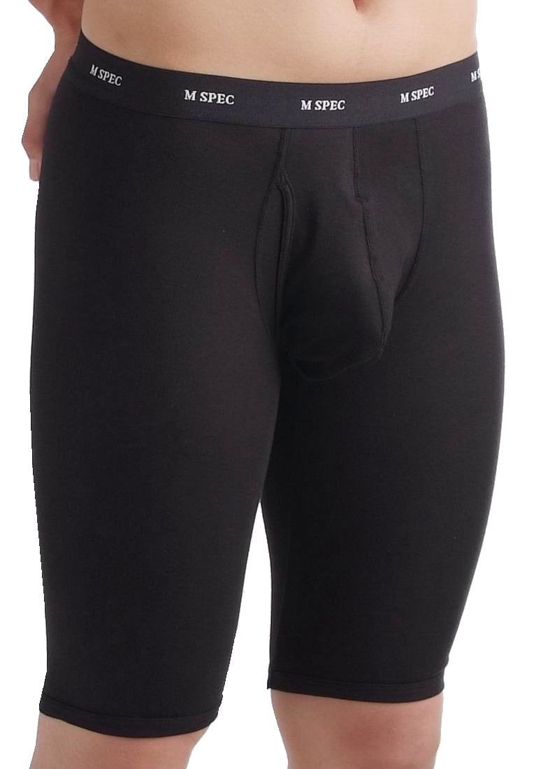 MSPEC Boxer Briefs Long 3D-Crotch Breathable/Comfortable MS-06 Black M - Image 2