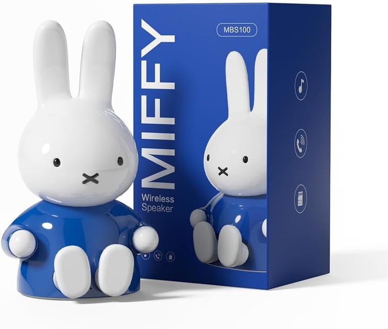 MIFFY Portable Bluetooth Speakers, Cute Portable Wireless Speakers with Loud Stereo Sound, Built-in Mic, TF-Card Slot, Dual Pairing,40H Playtime for Room, Desk Decor, for her (BLUE)