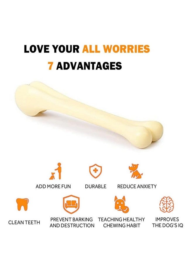 PET 6” Rawhide Pressed Bone With 7” Plastic Chew Bone Dog Toy For Medium Chewers - Image 3