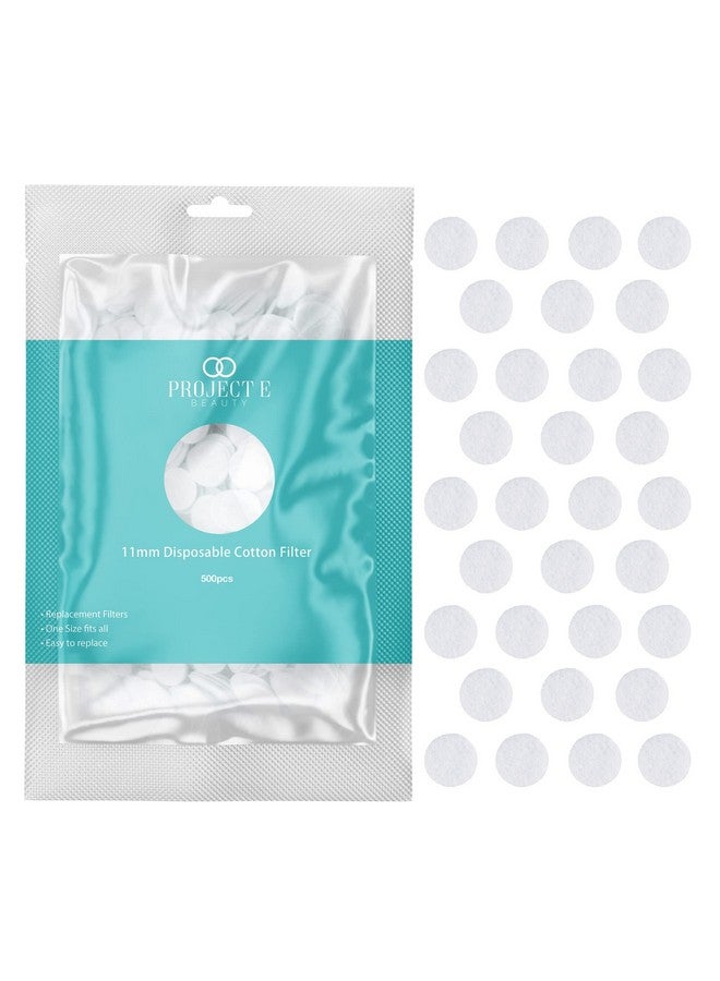 Project E Beauty 500pcs Cotton Filter (11mm) by Project E Beauty | Microdermabrasion Replacement Filters | Round Filtering Pads | Facial Vacuum Filters Accessories | Vacuum Peeling | Blackhead Removal | White - Image 1