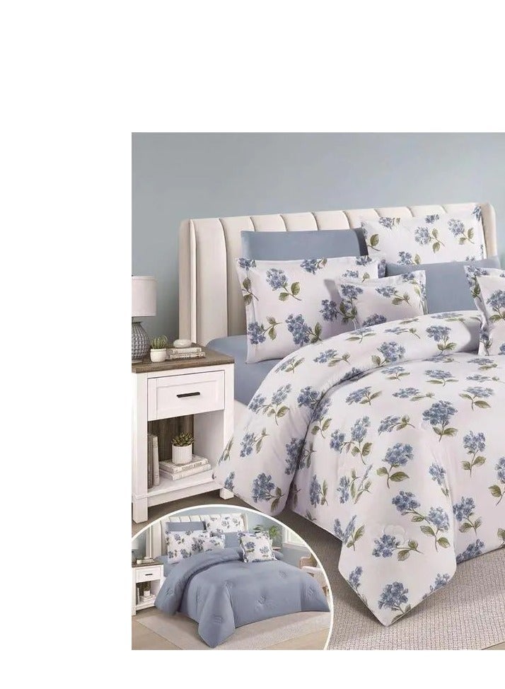 ليفور مفرش نفرين صيفي قطن %100فخم حشوه ممتازه ثابته مكون من 8قطع / king size230*250 - Image 2