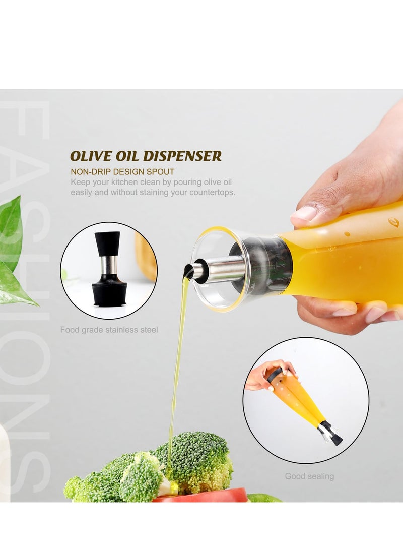Suntown زجاجة موزع زيت الزيتون للمطبخ زجاجة زيت وخل بدون تسرب زجاجة زيت الطهي مقاومة للكسر وغير قابلة للتسرب للمطبخ والشواء 500 مل - Image 2