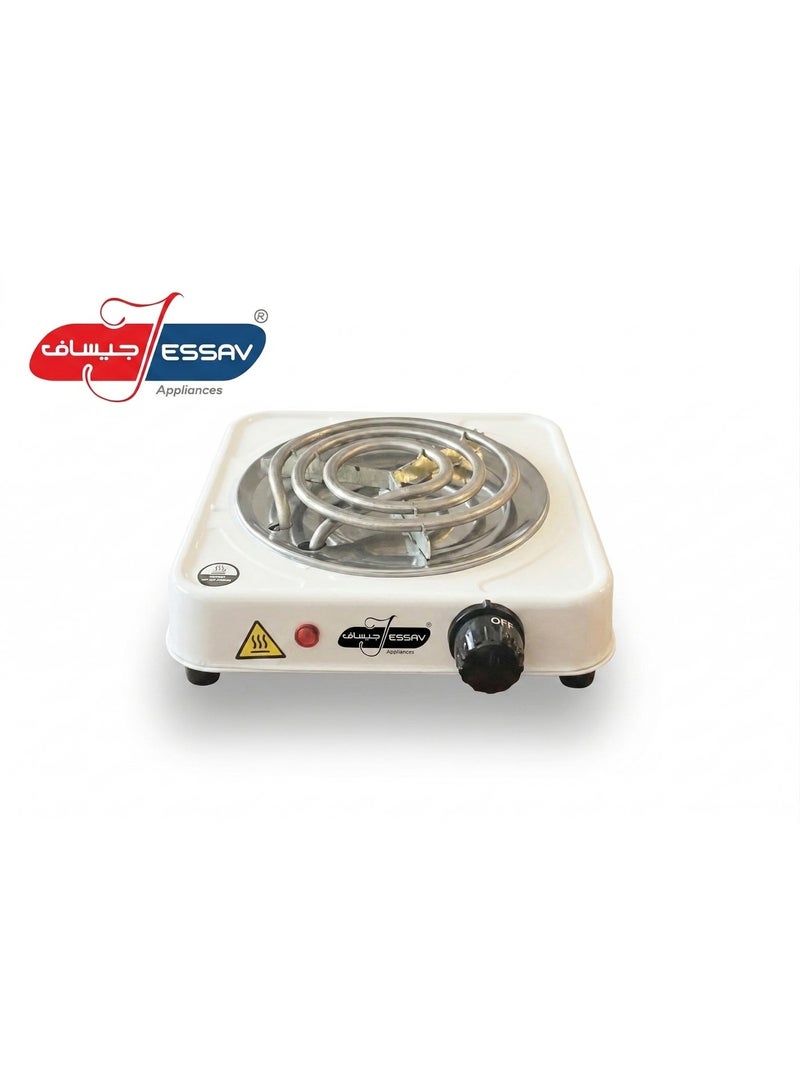 Jessav Electric Single Burner Spiral Hot Plate, 1000W, White