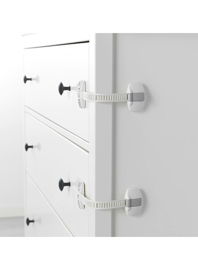 2-Piece Lock For Refrigerator/Freezer White 7.5x20cm - Image 2