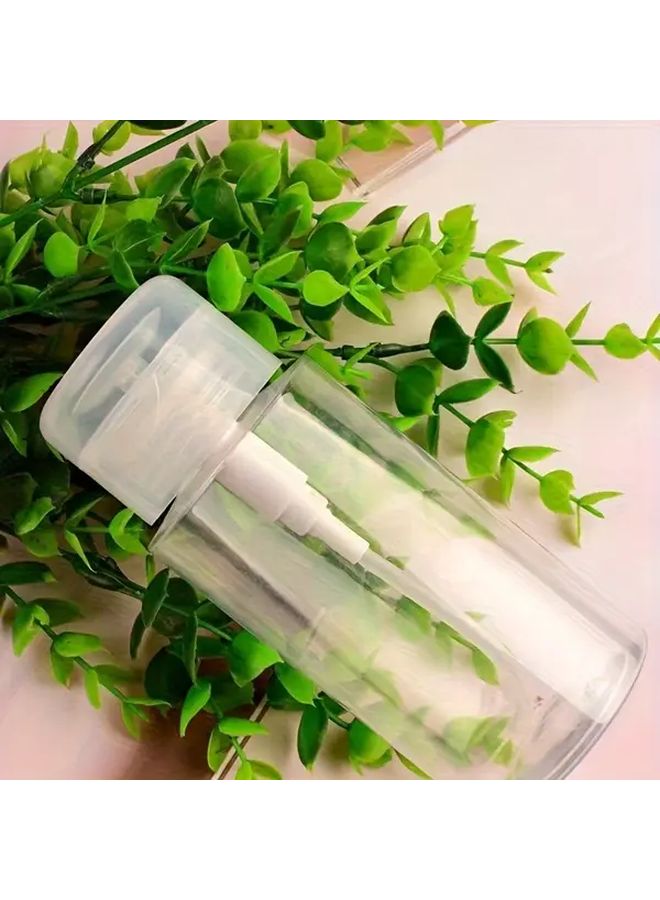Transparent Portable PVC Push Pump Dispenser Bottle For Nail Polish Remover Cosmetics Travel - Image 5