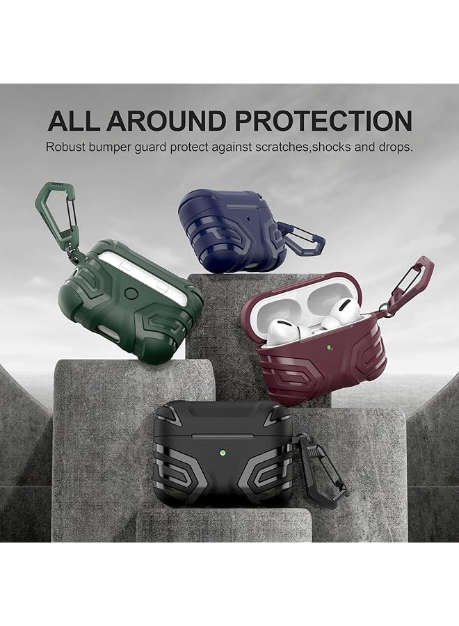 erorex Case For Airpod Pro Case Cover With Keychain Compatible For Airpods Pro 2Nd Generation 1St Generation Case 2023 2022 2019 Shockproof Cover For Ipod Pro Case Men Women Navy Blue - Image 2