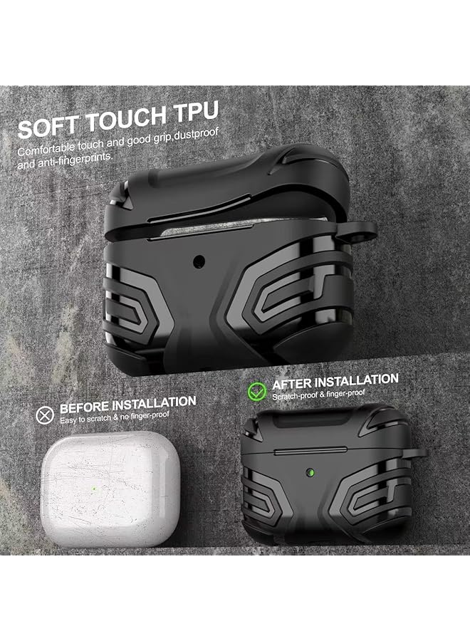 erorex Case For Airpod Pro Case Cover With Keychain Compatible For Airpods Pro 2Nd Generation 1St Generation Case 2023 2022 2019 Shockproof Cover For Ipod Pro Case Men Women Navy Blue - Image 3