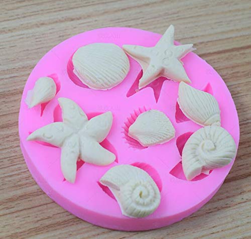 SUNKOOL Mermaid Theme Cake Mold,Seashell,Starfish Mermaid Tail Silicone Mold Cupcake Toppers Mold for Candy,Chocolate,Fondant,Polymer Clay,Crafting Projects,Cake Decoration - Image 4