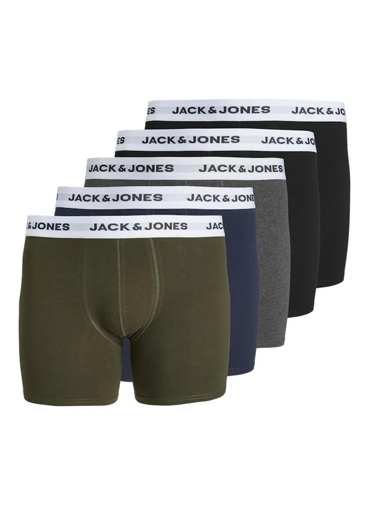 جاك اند جونز Jacbasic White 5 Pack  Boxers