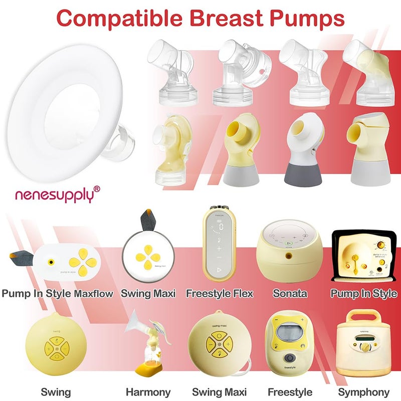 NENESUPPLY نيني سابلاي 19 مم فلانج ناعم متوافق مع أجزاء مضخة الثدي ميديلا استبدال 19 مم فلانج لملحقات ميديلا متوافق مع أجزاء مضخة في ستايل سيمفوني سوينغ هارموني ومناسب فيت فليكس - Image 2
