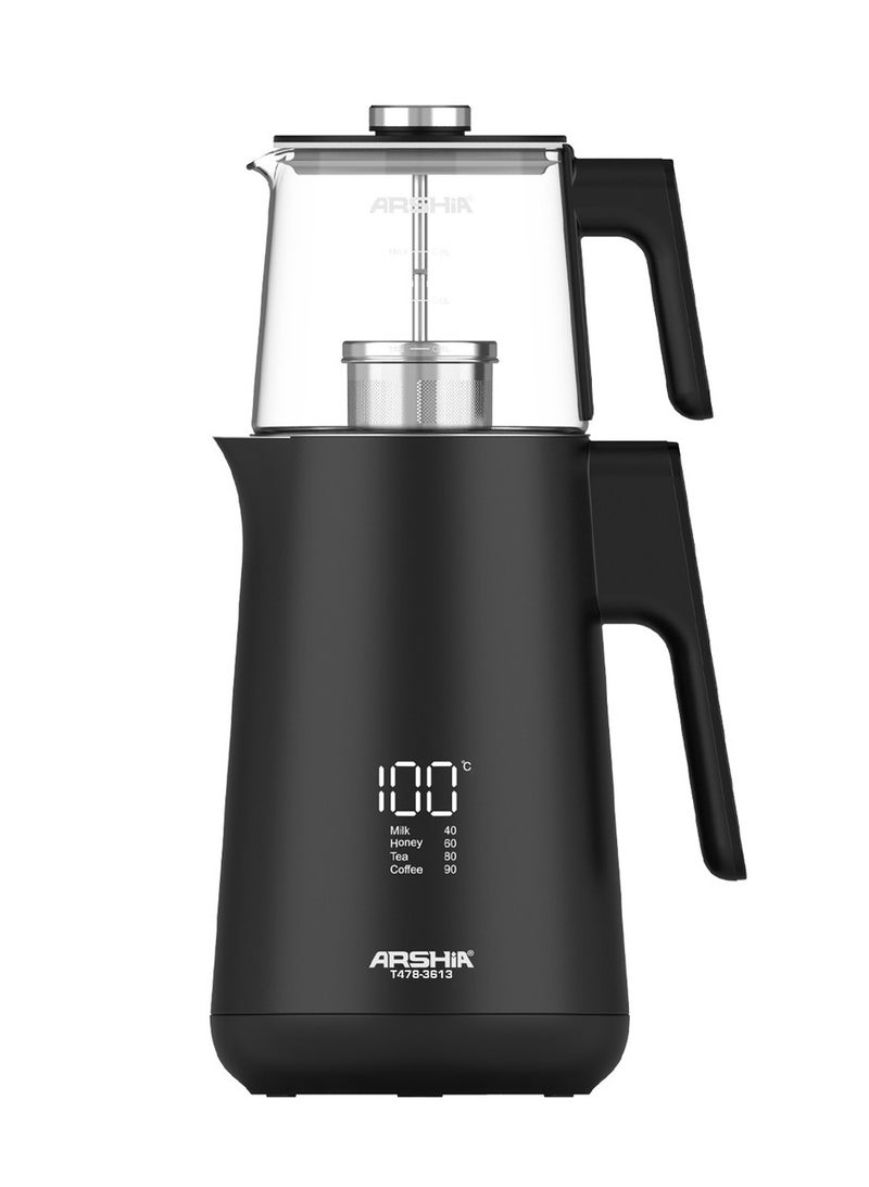 آرشيا محضرة شاي كهربائية من أرشيا – شاشة ديجيتال – تصميم أنيق مع إبريق زجاجي - Image 1