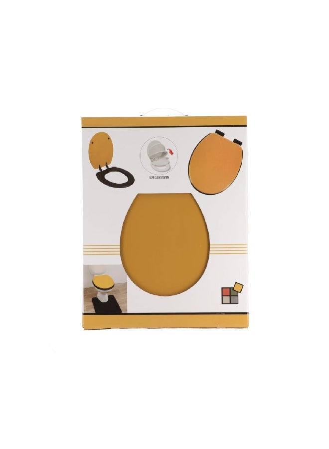 Tendance MDF Wood Toilet Seat with Fixing Kit Ochre and Black 18 Inch AA4112123 - Image 2
