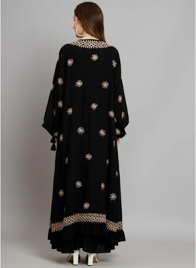 Alaya Hand Embroidered Chikankari Modal Kaftan-AL3605