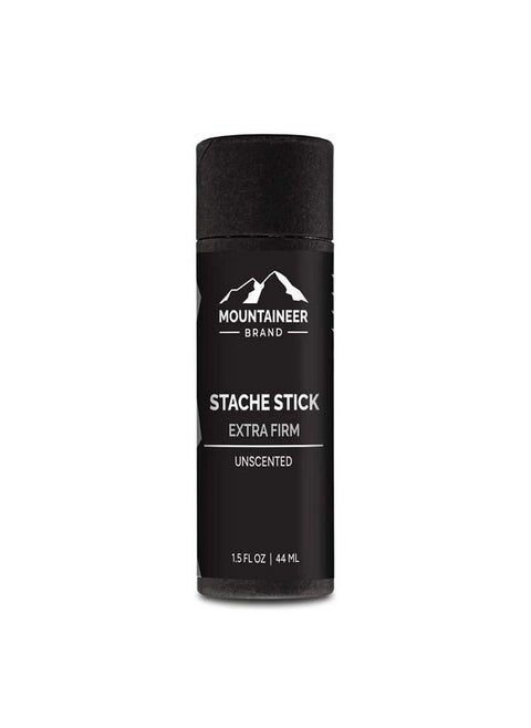 Mountaineer Brand Stache Stick Mustache Wax For Men 100% Natural Beeswax And Plant Based Oils Grooming Beard Moustache Wax Extra Firm Hold Smooth Condition Styling Balm Unscented 1.5Oz