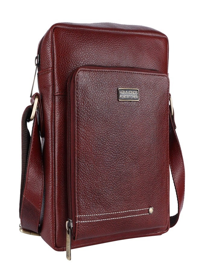 HAMMONDS FLYCATCHER Unisex Genuine Leather Brown Sling Messenger Bag (SB1171BR) (Brown) - Image 1