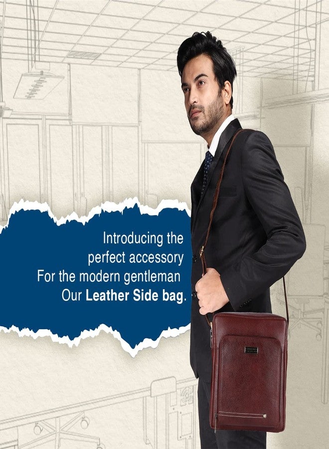 HAMMONDS FLYCATCHER Unisex Genuine Leather Brown Sling Messenger Bag (SB1171BR) (Brown) - Image 2