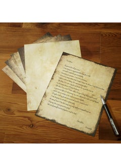 MATICAN Vintage Paper 60Sheets Antique Paper Letter Size 8.5 X 11 Inches 6 Double Sided Designs Decorative Parchment Paper For Writing Printing Arts And Crafts  - Image 2