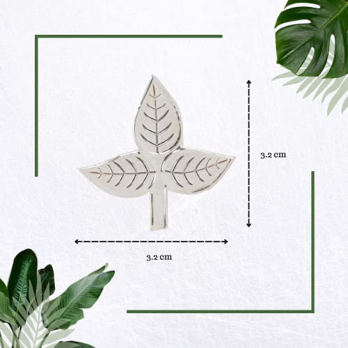 DHRUVS COLLECTION 925 Silver Pair Bel Patra for Shiv ji Pooja Purpose, Mandir Decor & Gifting Purpose (2 Grams, Pack of 2) - Image 3